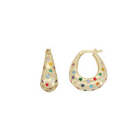 Sunlight Goldplated Drop Hoop Stars Multi