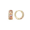 Sunlight Goldplated Hoop Huggie Flowers Pink Lilac