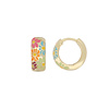 All the Luck in the World Sunlight Goldplated Hoop Huggie Flowers Multi
