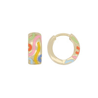 Sunlight Goldplated Hoop Huggie Stripes Multi