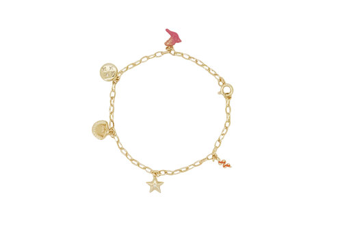 All the Luck in the World Sunlight Goldplated Armband Vogels Roze