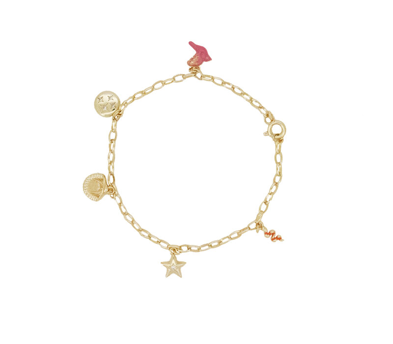 Sunlight Goldplated Armband Vogels Roze