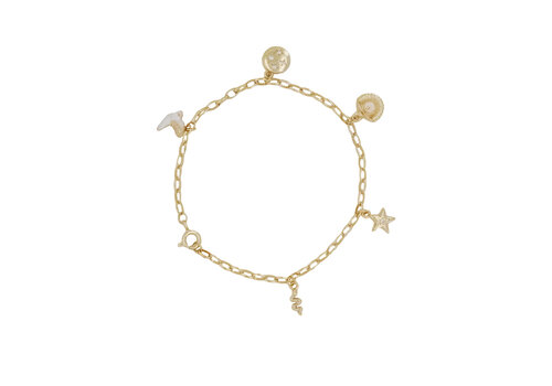 All the Luck in the World Sunlight Goldplated Bracelet Charms Birds Clear