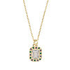 All the Luck in the World Sunlight Goldplated Ketting Bedel Paars Groen Clear Zirkonia