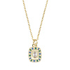 Sunlight Goldplated Ketting Bedel Groen Blauw Zirkonia