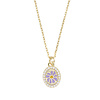 All the Luck in the World Sunlight Goldplated Ketting Bedel Bloem Smiley Lila