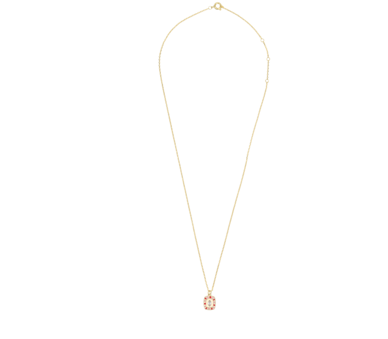 Sunlight Goldplated Necklace Charms Pink Coral Zirconia