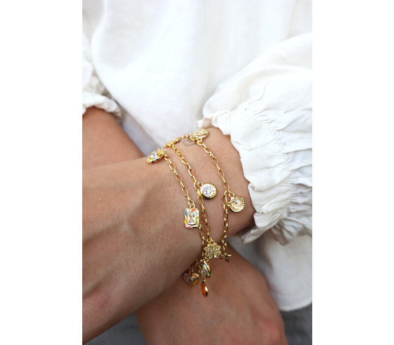 Sunlight Goldplated Bracelet Charms Birds Clear