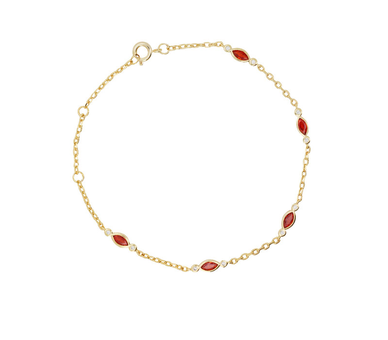 Sunlight Goldplated Bracelet Charms Red Eye