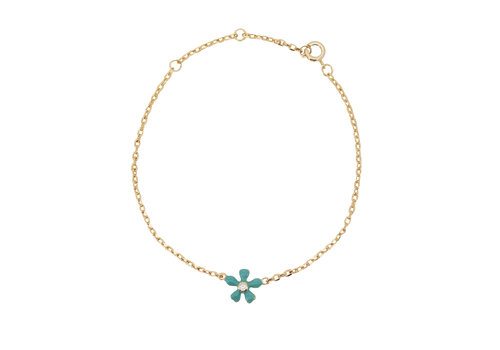 All the Luck in the World Sunlight Goldplated Bracelet Blue Flower