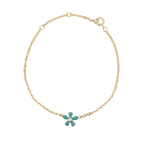 Sunlight Goldplated Bracelet Blue Flower 