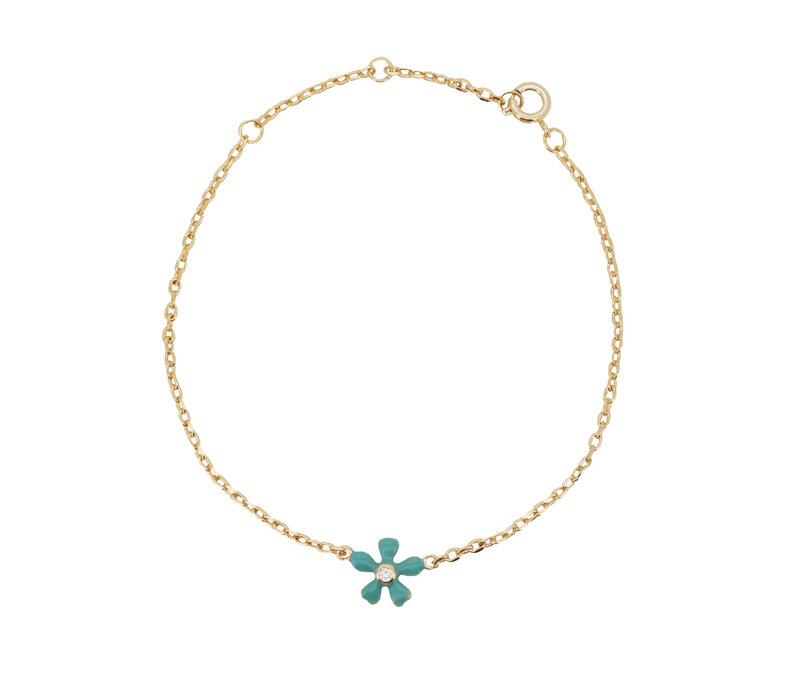 Sunlight Goldplated Bracelet Blue Flower