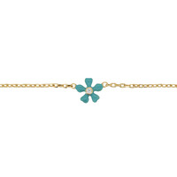 Sunlight Goldplated Armband Blauwe Bloem