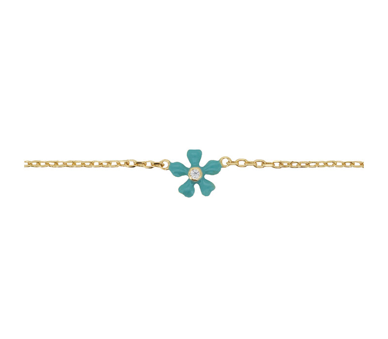 Sunlight Goldplated Armband Blauwe Bloem