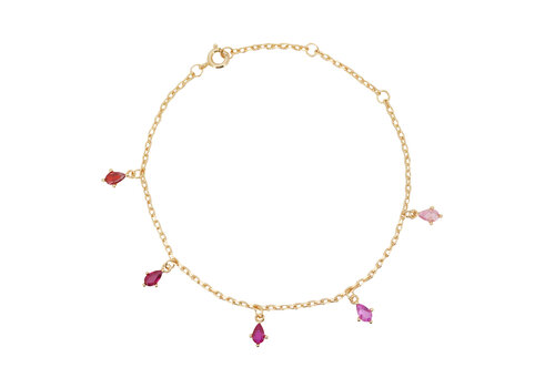 All the Luck in the World Sunlight Goldplated Bracelet Zirconia Charms Pink