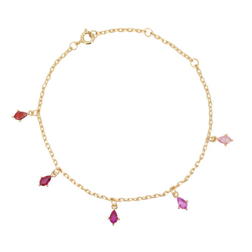 Sunlight Goldplated Bracelet Zirconia Charms Pink 