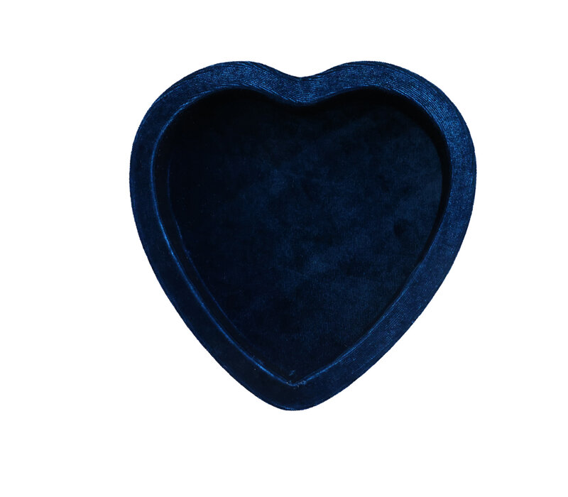 Donker Blauw Hart Velvet Display