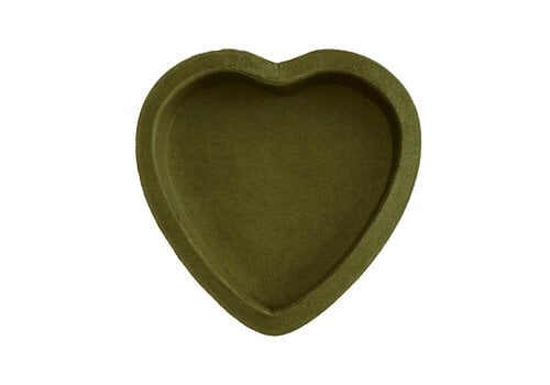 All the Luck in the World Olivegreen Heart Velvet Display