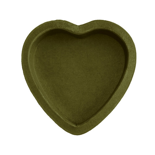 Olivegreen Heart Velvet Display 