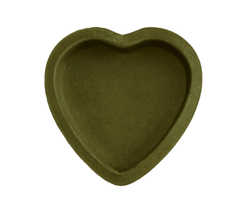 Olivegreen Heart Velvet Display