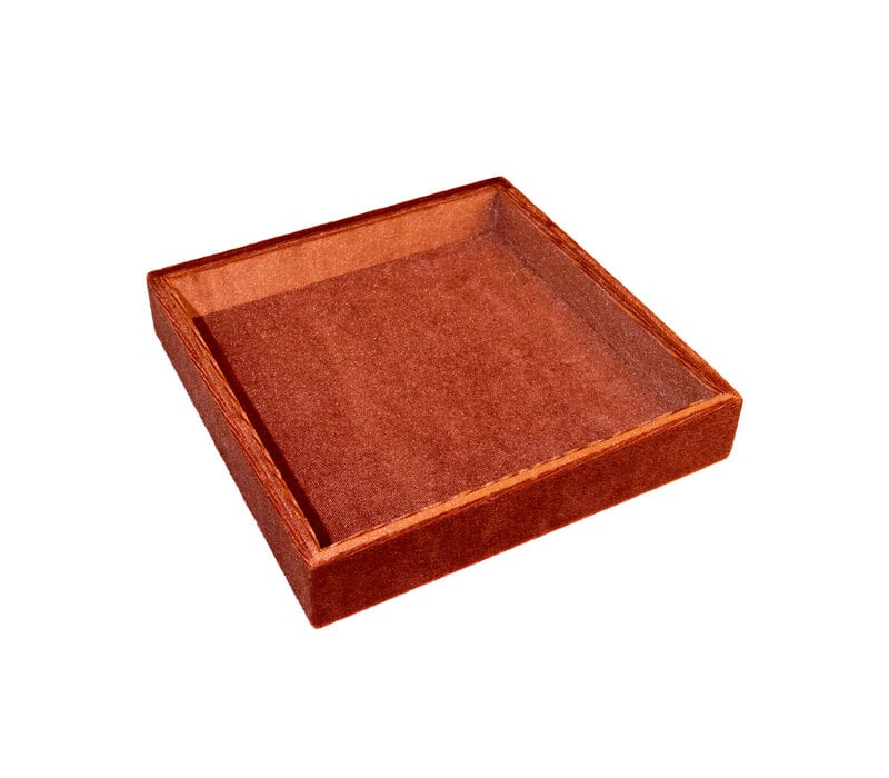 Red Brown Square Velvet Display