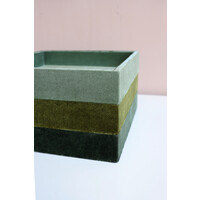 Dark Green Square Velvet Display