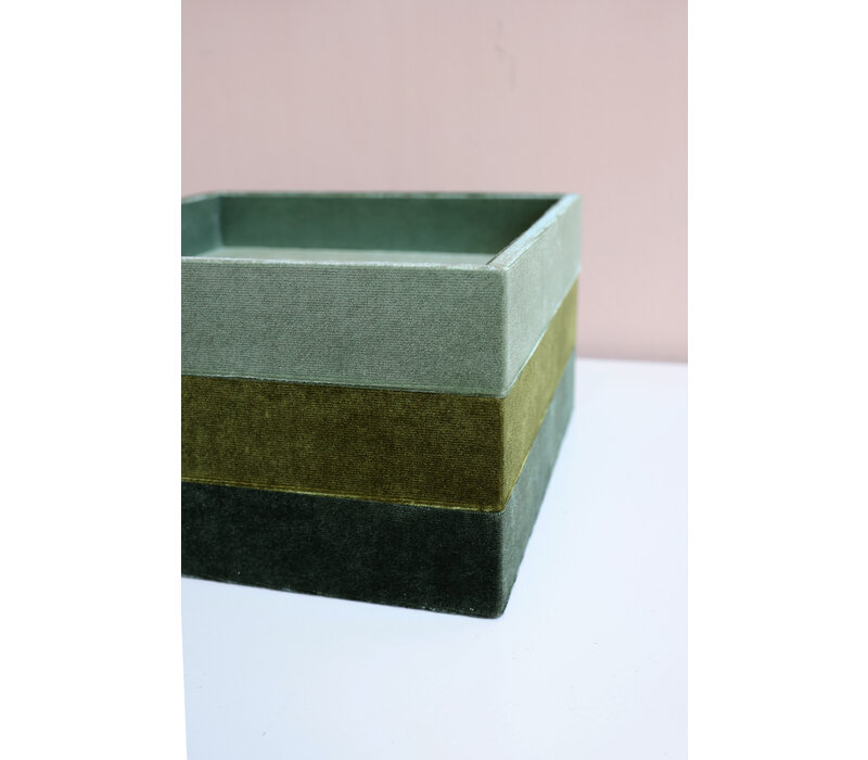 Dark Green Square Velvet Display