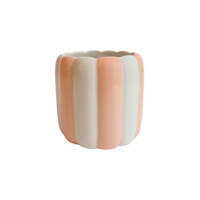 Flowerpot Striped Peach White