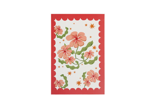 All the Luck in the World Homeware Notebook Flowers Red White
