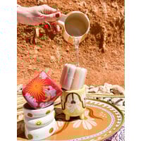 Bloempotje Gestreept Perzik Wit