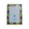 All the Luck in the World Brass Photo Frame Flowers Purple Green All the Luck in the World Brass Photo Frame Flowers Purple Green