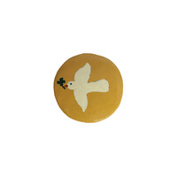 Small Round White Dove Yellow Box