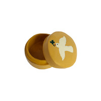 Small Round White Dove Yellow Box