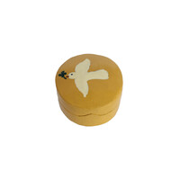 Small Round White Dove Yellow Box