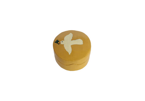 All the Luck in the World Small Round White Dove Yellow Box
