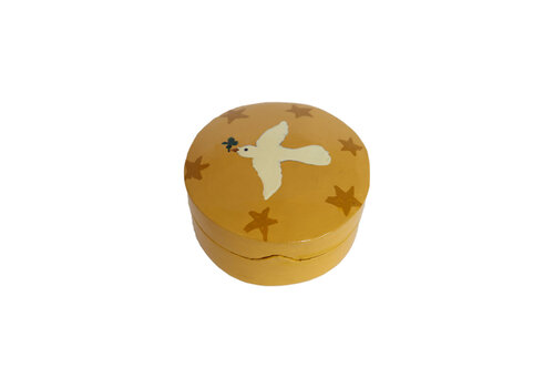 All the Luck in the World Medium Round White Dove Yellow Box