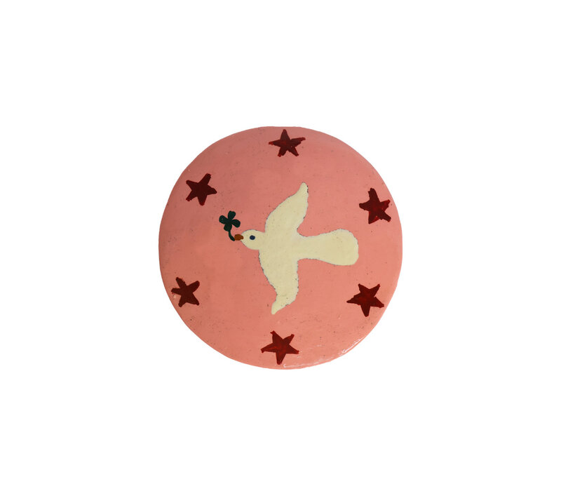 Medium Round White Dove Pink Box