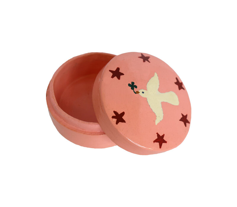 Medium Doosje Roze met Witte Duif