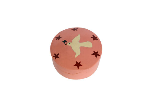All the Luck in the World Medium Round White Dove Pink Box