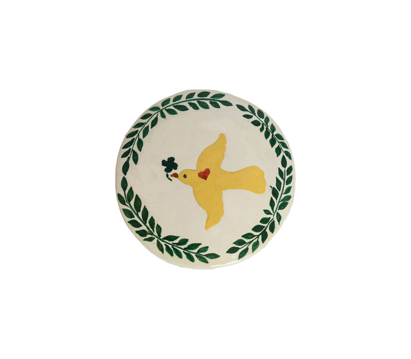 Medium Round Yellow Dove White Box