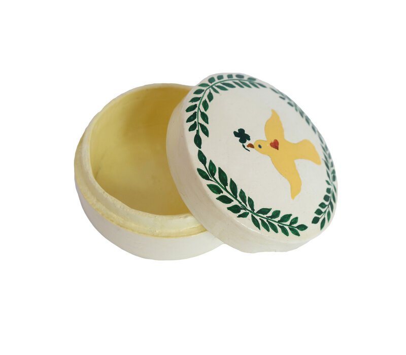 Medium Round Yellow Dove White Box