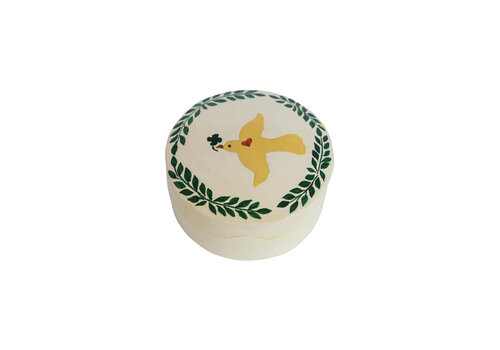 All the Luck in the World Medium Round Yellow Dove White Box