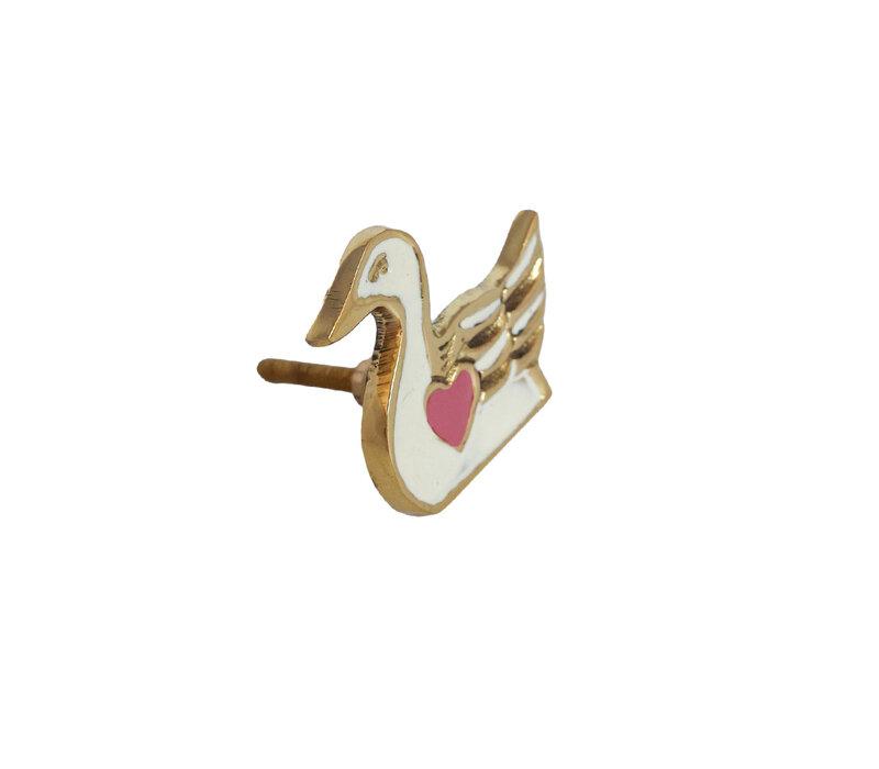 Doorknob Brass Swan
