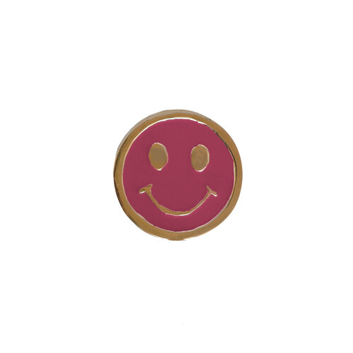 Doorknob Brass Smiley Pink 
