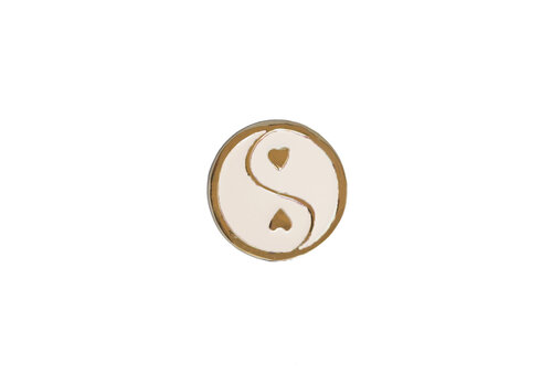 All the Luck in the World Deurknop Messing YinYang Wit