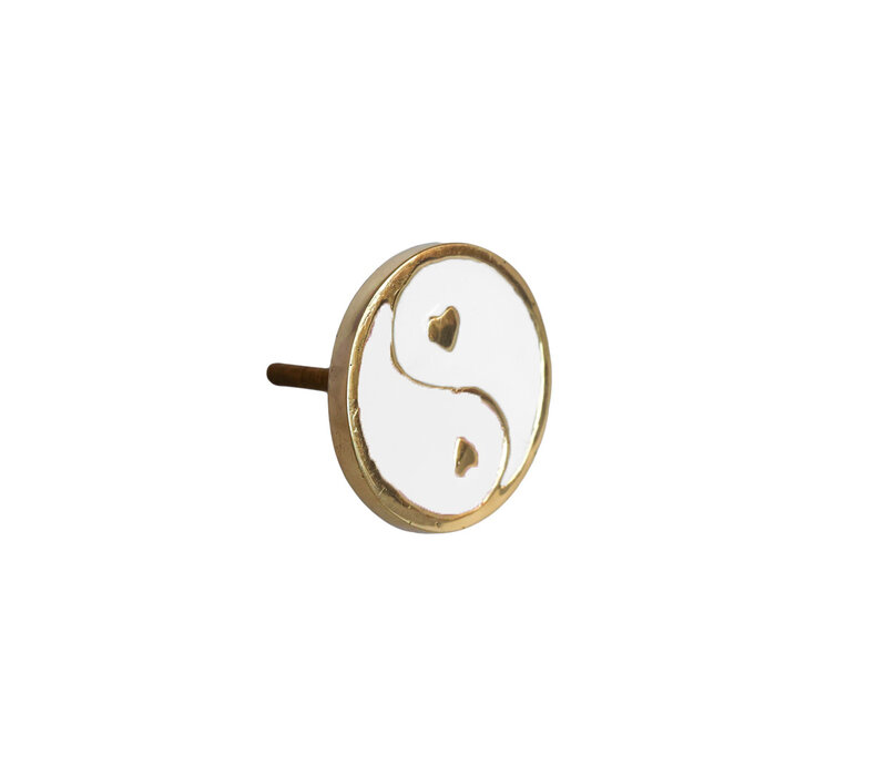 Doorknob Brass YinYang White