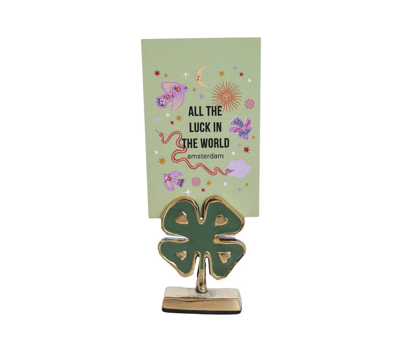 Cardholder Brass Lucky Clover