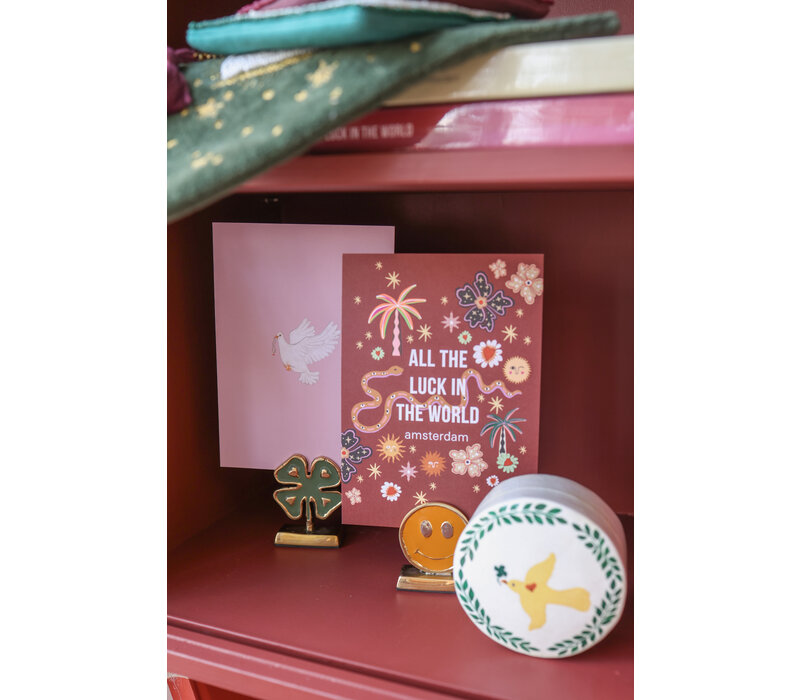 Cardholder Brass Lucky Clover