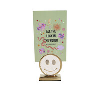 Cardholder Brass Smiley White
