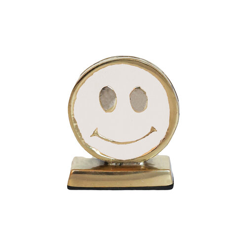 Cardholder Brass Smiley White 